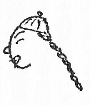 弁髪の男の絵
