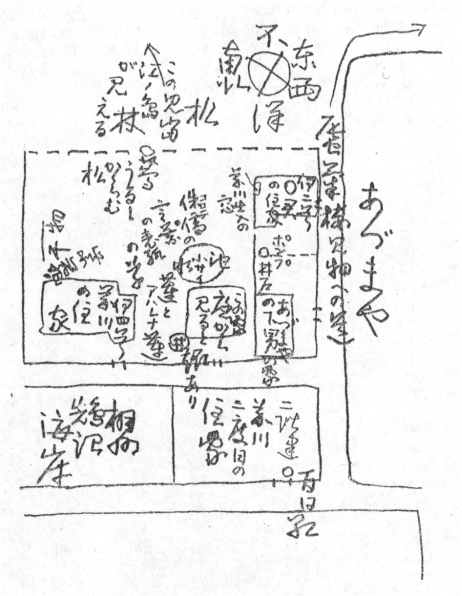 鵠沼の芥川の寓居の地図